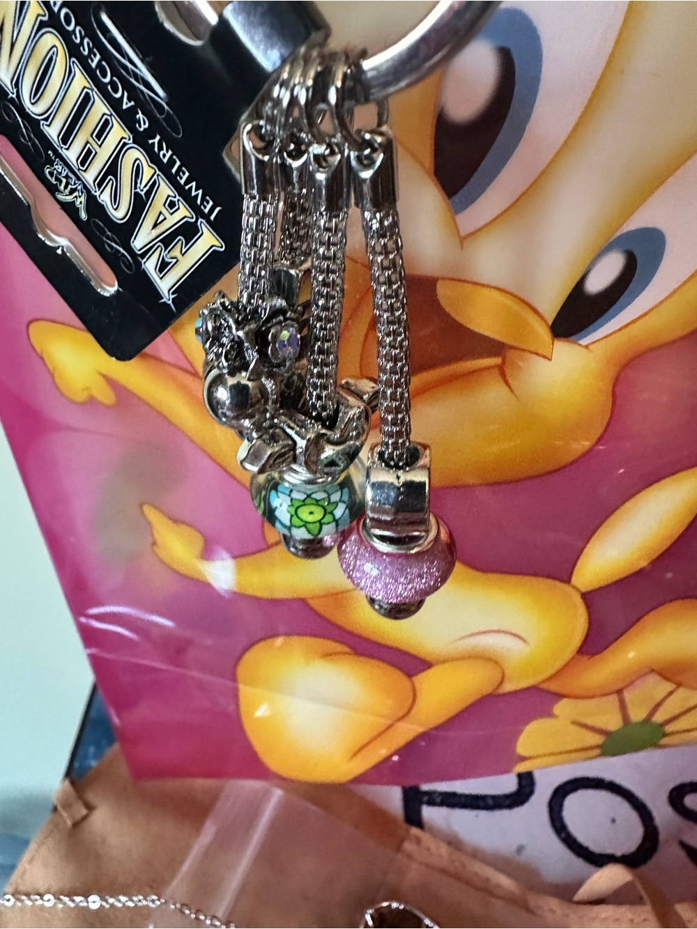 Betsey Johnson Black Teddy-Print Tote Bag - with filled tweety bag. NWT - Picture 9 of 13